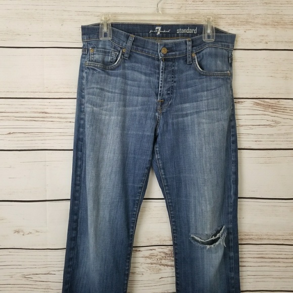 💰7 For All Mankind Standard Straight Leg Button Fly Jeans - Picture 3 of 7